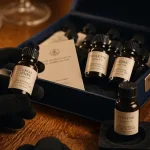 Aromes du vin coffret ouvert, flacons de dégustation
