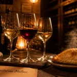 Dégustation vin argentin Paris : verres Torrontés et Malbec en cave