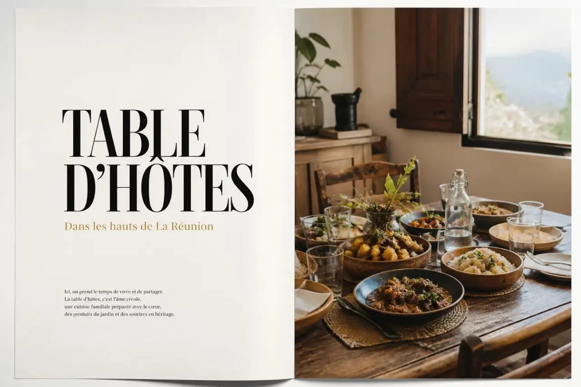Restaurant île de la Réunion : table d'hôtes conviviale chez l'habitant dans les hauts