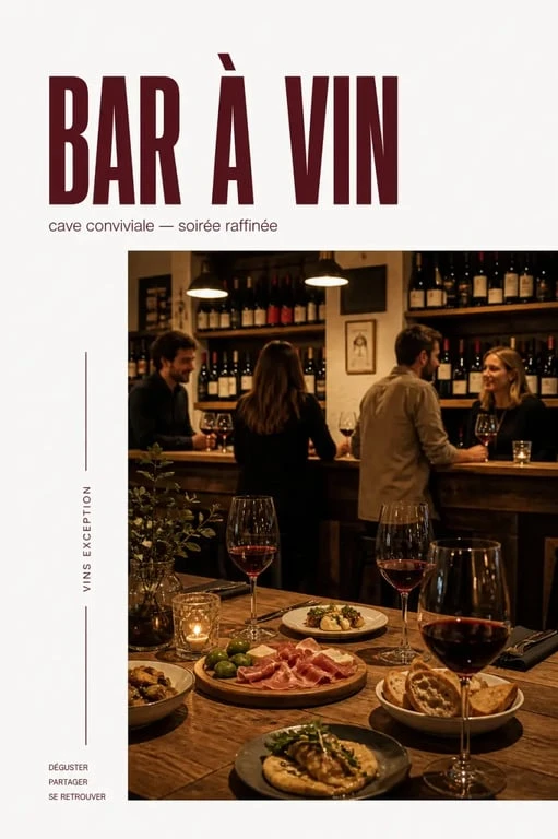 Ambiance du bamboche bar à vin et cave dans un intérieur convivial avec bouteilles et verres de vin
