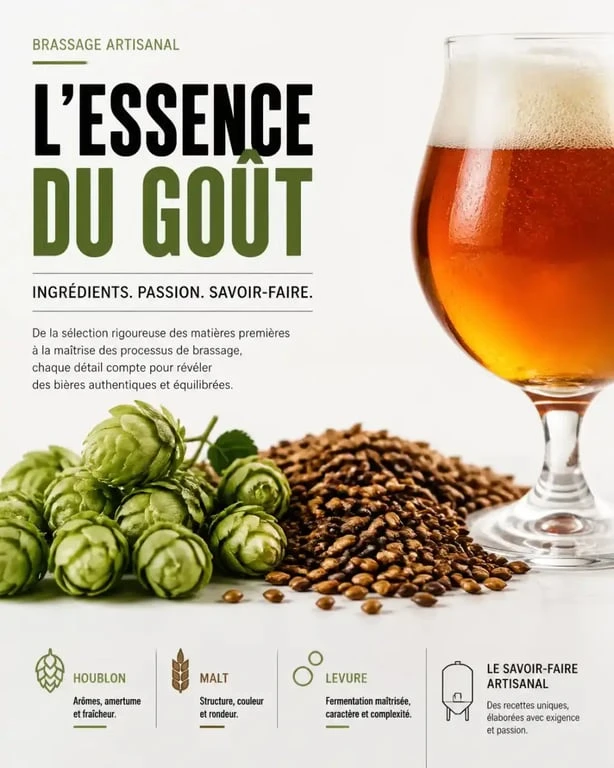 Ingrédients et verre de bière de la Brasserie Artisanale des 4 Pays