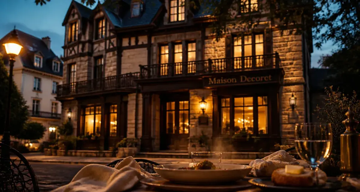 Maison Decoret à Vichy, façade au golden hour