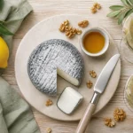 Vin avec fromage de chèvre : vin blanc sec et palet de chèvre sur planche à fromage