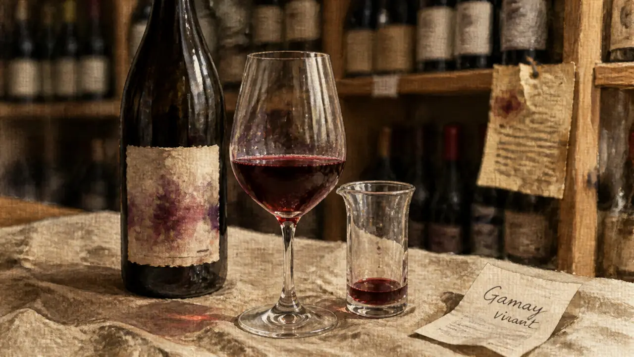vin nature julien merle, bouteille et verre pour bien servir