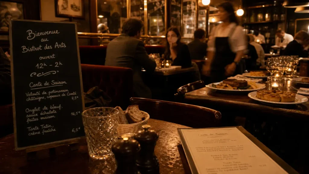 Brasserie 15eme à Paris : horaires sur ardoise et salle animée