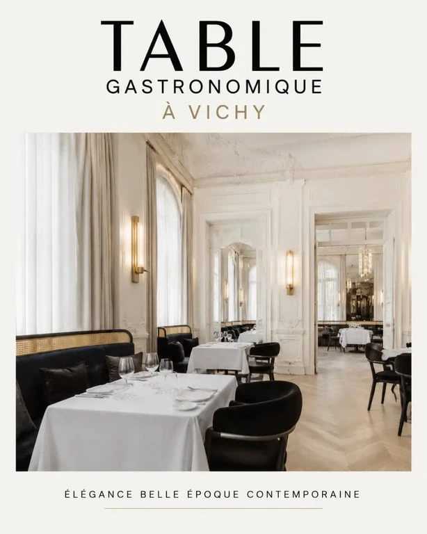 Restaurant gastronomique à Vichy : salle élégante et ambiance Belle Époque