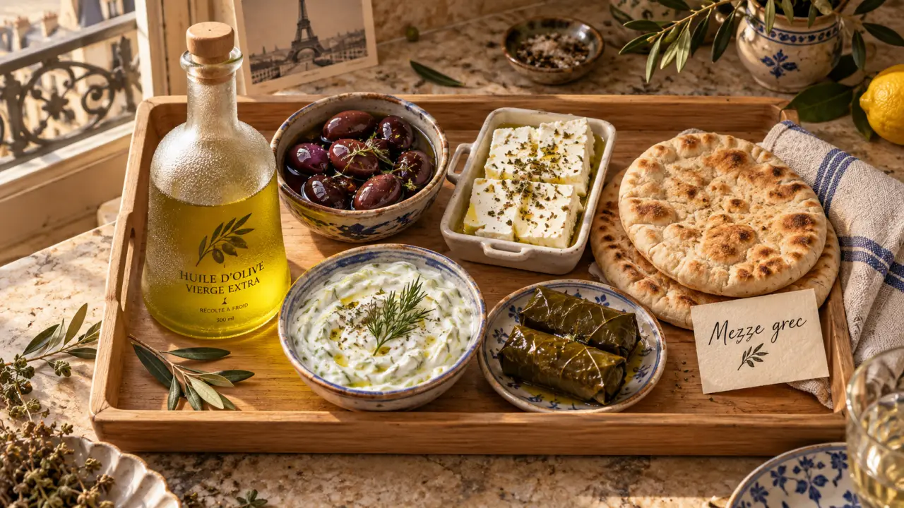 Epicerie grecque paris : huile d’olive, feta et mezze grec
