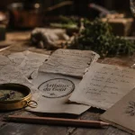 Les artisans du gout : table en bois et cartes de producteurs