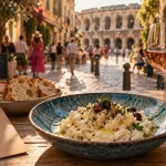 Meilleurs restaurants à Nîmes : Cuisine des Halles, brandade et rosé sur table
