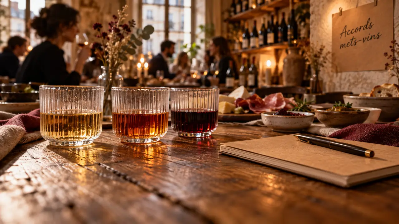 Accords mets vins Paris : verres et dégustation en atelier