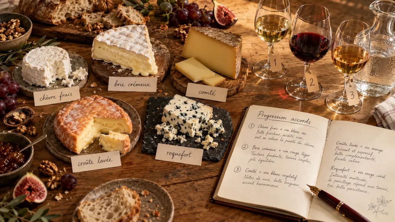 Guide pour associer les vins et les fromages lors d'une dégustation : chèvre au roquefort avec vins