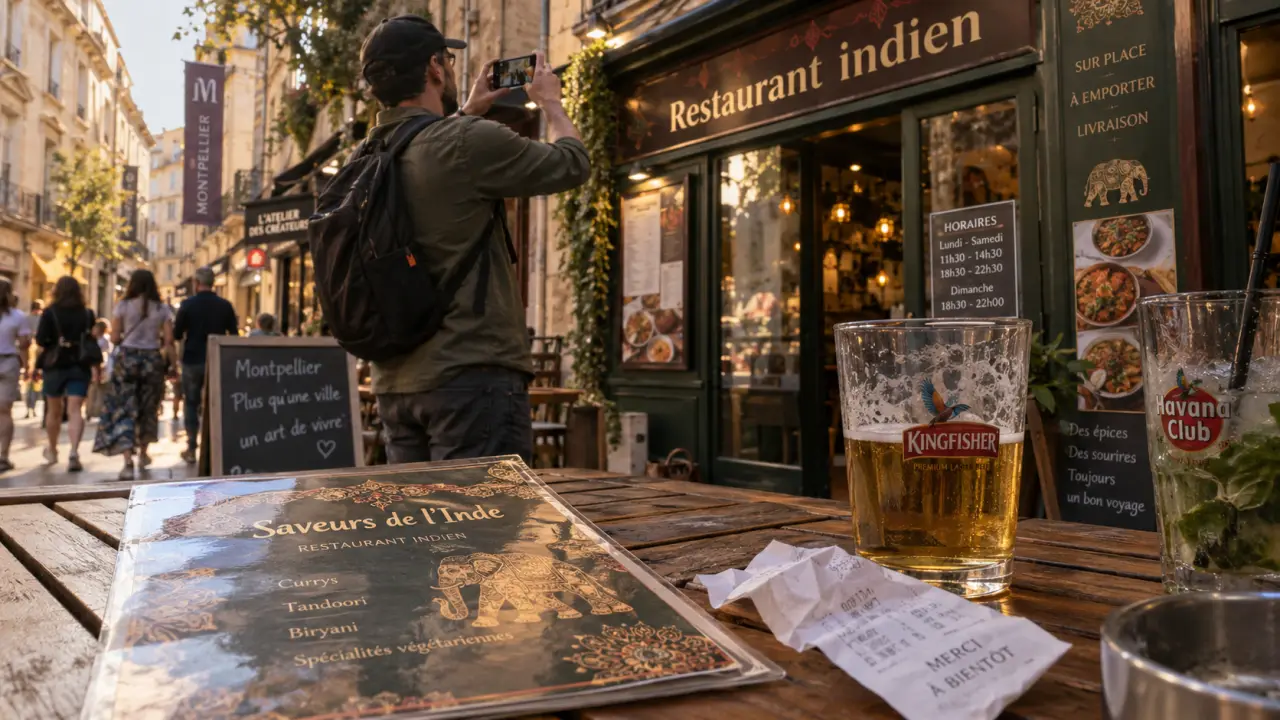 Restaurants indiens à proximité à Montpellier : vitrine de restaurant indien