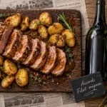 Vin pour filet mignon : blanc sec ou rouge léger avec filet mignon et pommes sautées