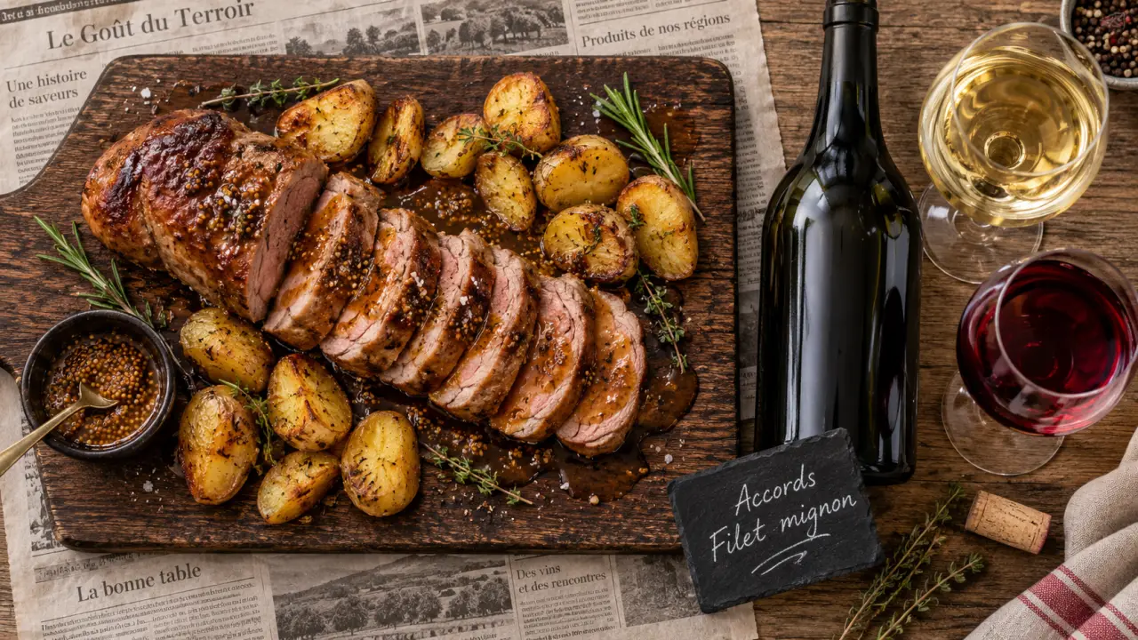 Vin pour filet mignon : blanc sec ou rouge léger avec filet mignon et pommes sautées
